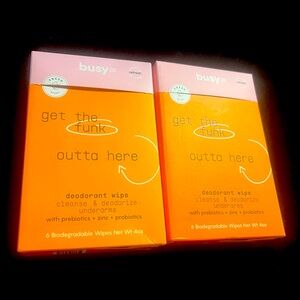 Busy Co Beauty Deodorant Wipe. 4oz 2- boxes 6- count each box . New